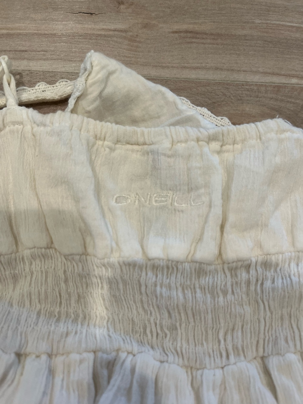 O'Neill Cream Lace-Trim Cotton Sundress - Picture 5 of 11
